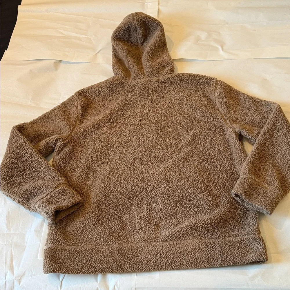 Express Sherpa Fleece Hoodie – Camel Brown – Size L